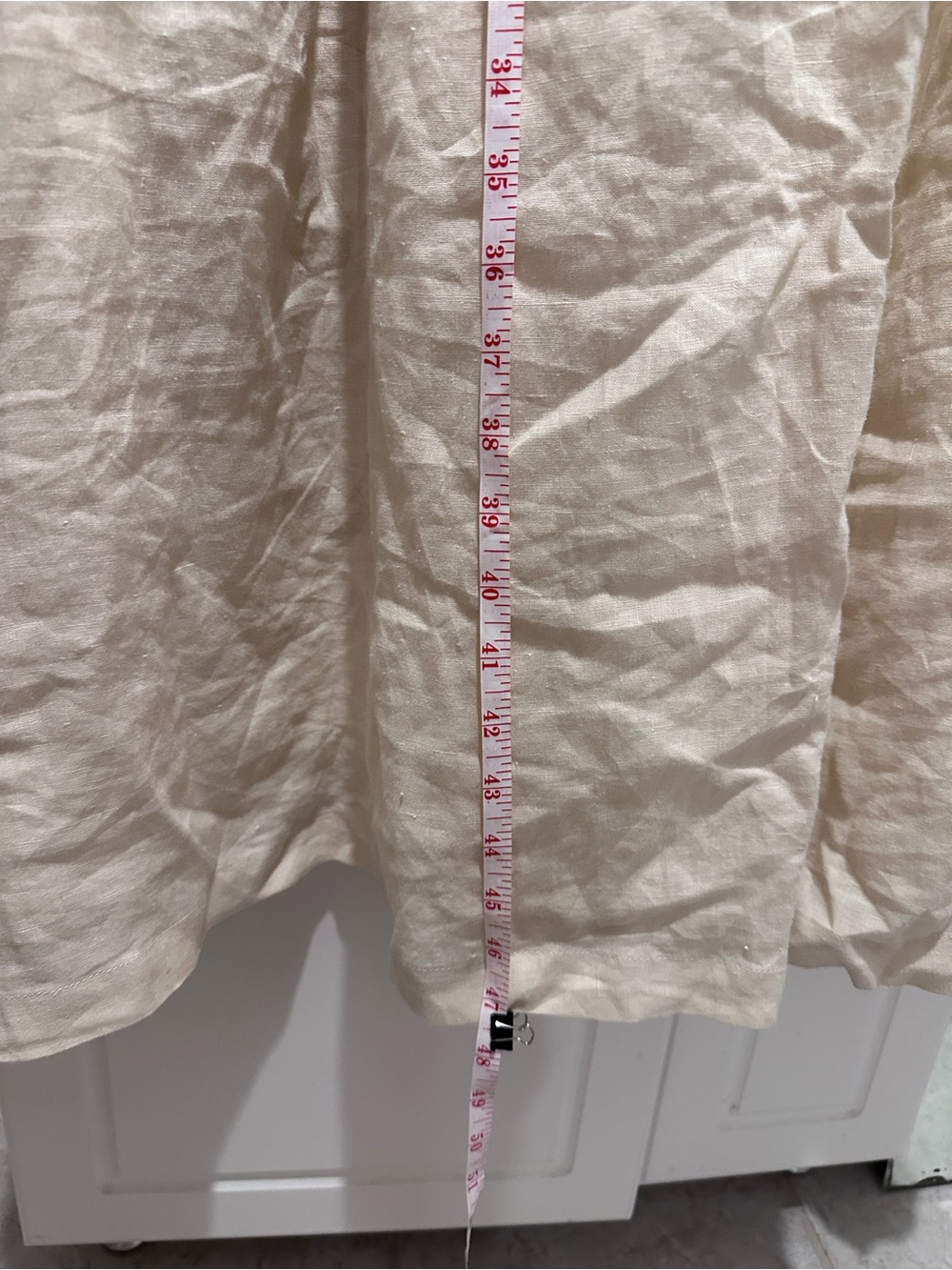 Cream Button-Front Linen Dress (quality construction) Fall - Picture 8 of 8